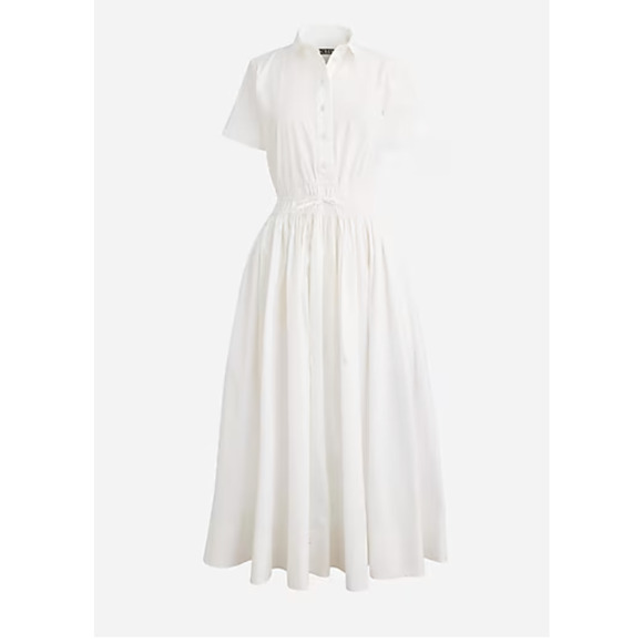 NWT J. Crew Elena Midi Shirt Dress 8 White BY832 J.Crew Wedding Shower Grad - Picture 4 of 5